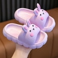 thumbnail image 2 of Toddler Slippers,Girls Rabbit Slippers Fashionable Indoor Outdoor Flat Soft Sole Children Shoes Comfortable,Kids Slippers,Purple,5.5-6 Years, 2 of 5