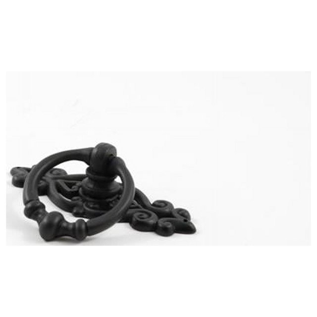 Residential Essentials 10247BK Cabinet Ring Pull with Backplate- Black