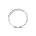 thumbnail image 4 of 10kt White Gold Womens Round Diamond Chevron Stackable Band Ring 1/10 Cttw, 4 of 4