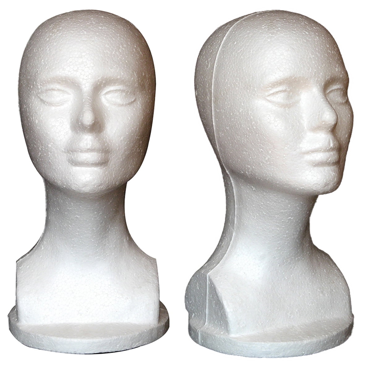 Head Mannequin Female Foam Long Neck Head Model Hair Hat Wig Glasses Display 