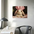 thumbnail image 4 of Bunny Rabbit Resting in Bed Pink, Canvas Wall Art, 4 of 5