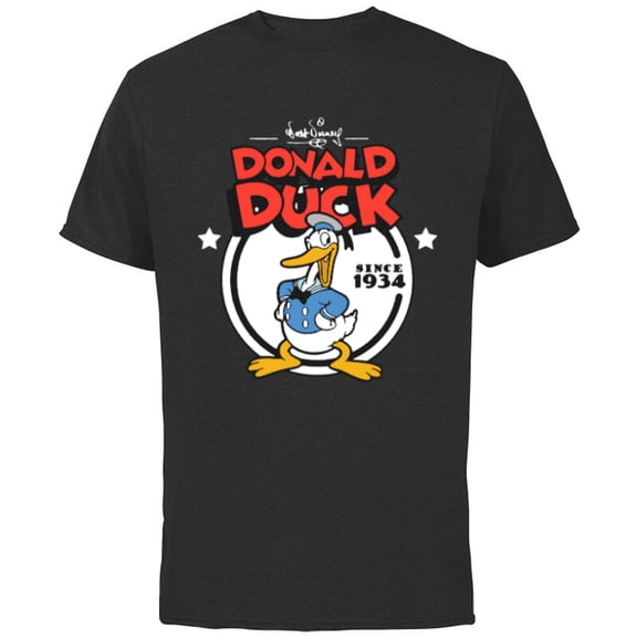 Disney Donald Duck 90th Anniversary Since 1934 Retro Vintage- Short Sleeve Cotton T-Shirt for Adults - Customized-Black