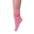 thumbnail image 3 of Long Cotton Lightweight Slouch Socks for Women Shoe Size 5 to 10 6 Pairs (Pink), 3 of 12