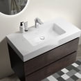 thumbnail image 4 of Bathroom Vanity 36" Walnut - Sink, Large Storage, Silent Operation, No Handle, Modern Style Silent, White Basin, 4 of 7