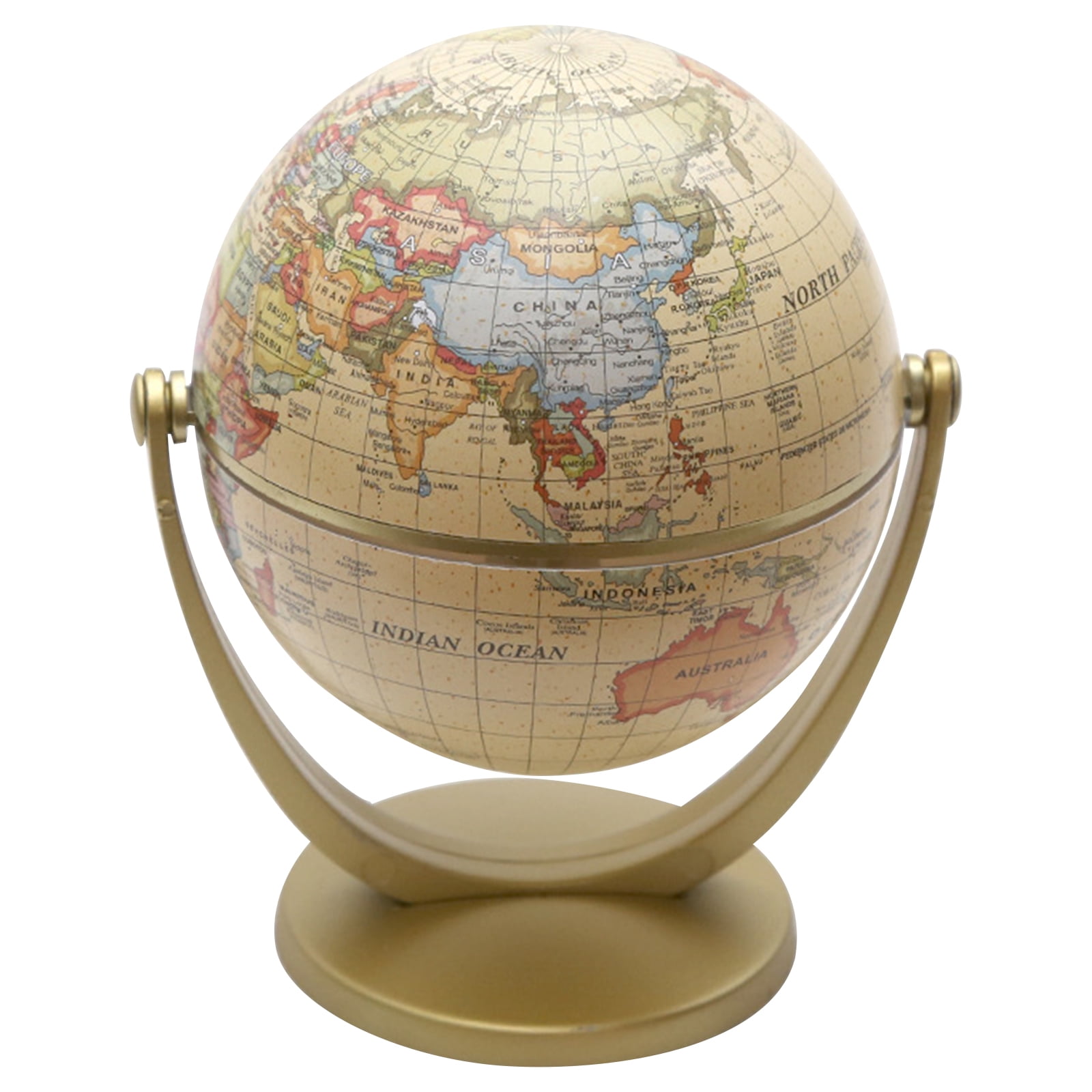 360 Rotating Earth World Geography Map Education Table Desktop Ball Globe Stand 
