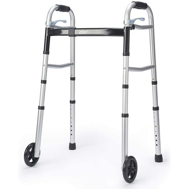 Zler Narrow Folding Walker for Seniors with Trigger Release and 5