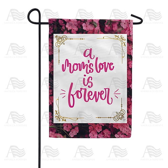 America Forever Love You Mom Happy Mother's Day Garden Flag 12.5 x 18 inches A Mom's Love is Forever Double Sided Holiday Seasonal Yard Outdoor Decorative Floral Love Mom Flag