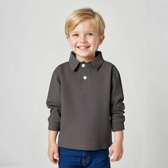 Toddler Baby Boys Girls Long Sleeve Solid Shirt Tops Fall Winter Kids Clothes
