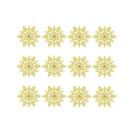 Making A Christmas Tree VICOODA Christmas Ornaments Plastic Glitter Snowflakes 4 Inch Christmas Tree Wreath Making Decorations 12 PCS ()