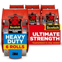 Scotch Heavy Duty Shipping Packaging Tape Dispensers, 1.5" Core, Clear, 1.88 in x 22.2 yds, 6 Pack