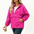 thumbnail image 6 of Dpjklzsn Women's Waterproof Half Zip Hooded Pullover Jacket, Lightweight Anorak with Pockets for Hiking Travel, 6 of 8