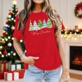 thumbnail image 2 of Bibifish Womens Tshirts Simple Christmas Tree Print T Shirts Soft Smooth Crewneck Short-Sleeve Tshirts Summer Daily Holiday Party Trendy Tees, 2 of 4