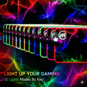 memzuoix LED Mouse pad 31.5×11.8 Inch, Large RGB Glow Gaming Mouse Pad for Computer Keyboard, 12 Cool Lighting Modes, Anti-Slip Base, Waterproof, Stain Resistant, Desk Mouse pad for Wireless mouse