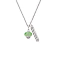 thumbnail image 2 of Delight Jewelry Lime Green Faceted Glass Spinner Silvertone Mother Daughter Bar Charm Necklace, 23", 2 of 4