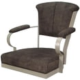 thumbnail image 3 of Miami Swivel Tilt Metal Caster Chair - Outlier Ash Brown Fabric - Beige Frame, 3 of 3