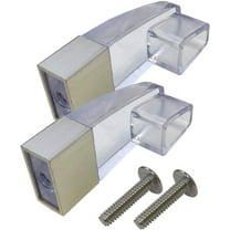 Gordon Glass Clear Acrylic Towel Bar Brackets with Brushed Nickel Sleeve - Set of 2