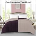 thumbnail image 2 of BedDecor 300 GSM 1Pcs Reversible Solid (Plum-Ivory, Oversize King) 100% Egyptian Cotton Base Down Alternative Comforter, 2 of 8