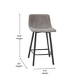 thumbnail image 5 of Merrick Lane Modern Leather Bar Stool, Gray Faux (Set of 2), 5 of 12
