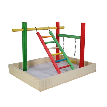 UPC: 0030172102912 | Penn-Plax Bird Life Wooden Playpen – Extra-Extra Large Size (Multicolor)