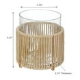 thumbnail image 2 of Glass Candle Holder Hurrican With Metal & Raffia Base 6.25", 2 of 4