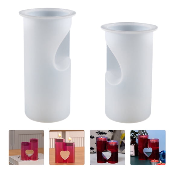 Supvox 2Pcs Transparent Silicone Candle Molds for DIY Scented Candle Making Outdoor Use