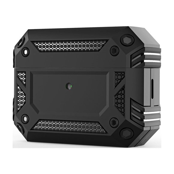 EIGTHTAIL Heavy Duty Case Cover for AirPods Pro 2nd Generation 2022 with Secure Lock Clip Full Body Shockproof Protective Armor Hard Shell Compatible with AirPods Pro Gen 2 Black