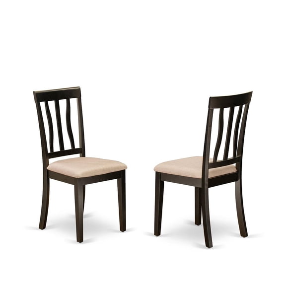 Pemberly Row Antique 39" Wood Dining Room Chairs in Cappuccino (Set of 2)