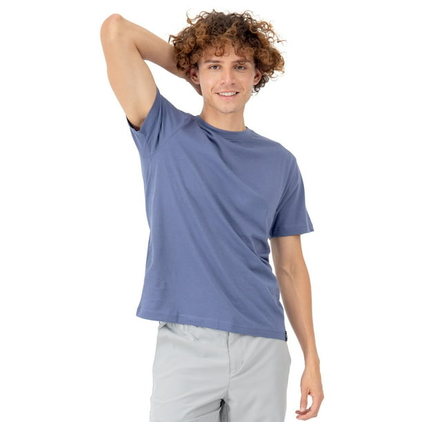Playera Para Hombre Manga Corta Slim Fit Básica Quarry Color Azul Marino