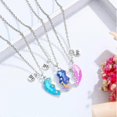thumbnail image 4 of 3 Pcs/set Best Friends Dolphin Necklace Split Heart Puzzle Pendant Necklace For Women Girl, 4 of 4