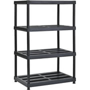 EDSAL Muscle Rack 36"W x 24"D x 56"H 4-Shelf Resin Shelving Unit, 600 lb Capacity, Black