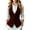Wine, variant on Vest Tops for Women - Sleeveless V Neck Button down Formal Business Work Tank Tops with Pockets White XXL
