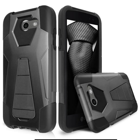 Samsung Galaxy J3 Emerge Case, Zizo Hybrid Dual Layer Cover - Heavy Duty Durable Rugged Protector Shell - Tough Protective Case w/ Kickstand