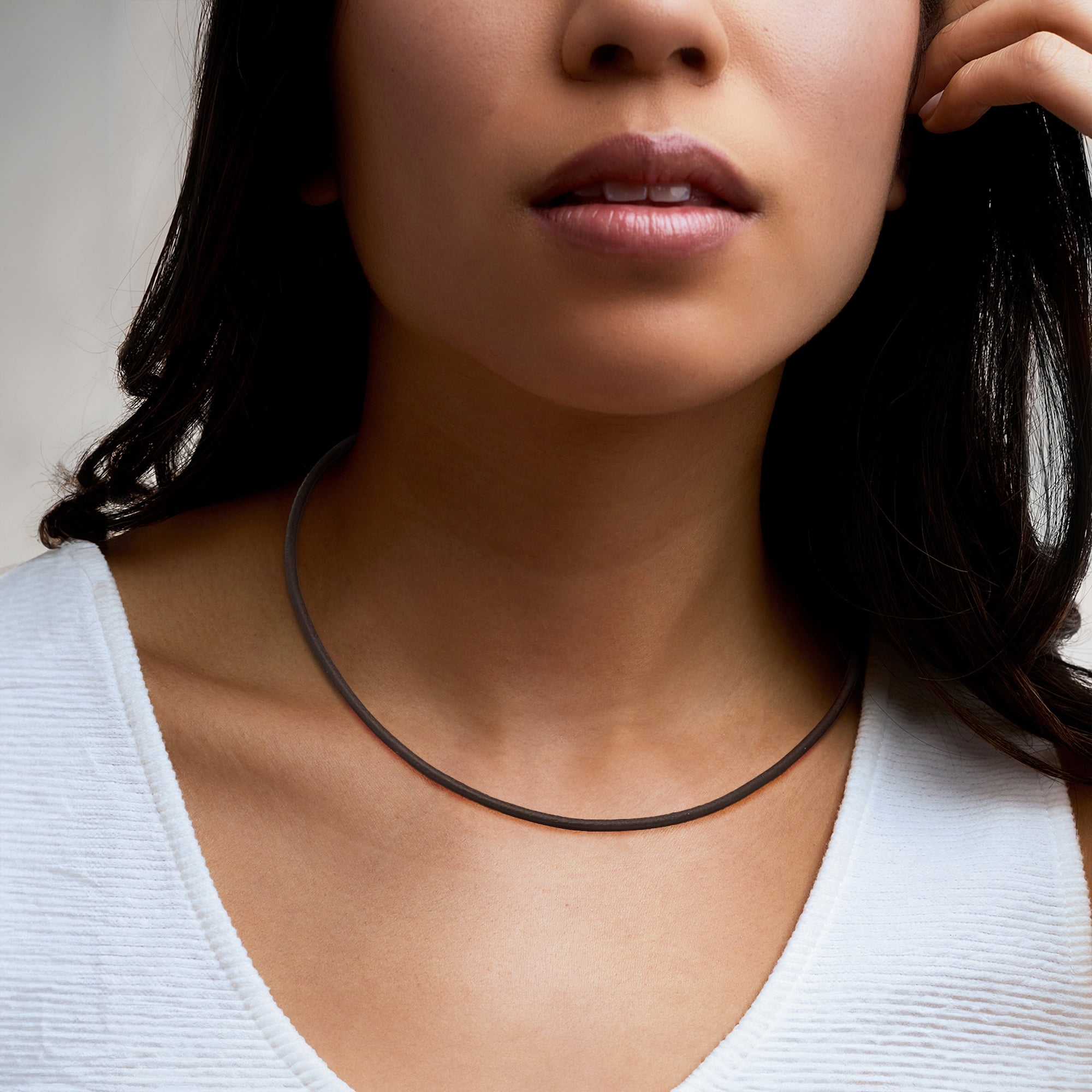 Ross-Simons Italian Brown Leather Cord Necklace With 18kt Gold Over Sterling, Women's, Adult