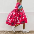 thumbnail image 1 of Women Floral Print A-Line Dress Summer Fashion O Neck Loose Office Party Dresses Casual Half Sleeved Boho Beach Dress VestidosL Gao Jinjia LED, 1 of 2