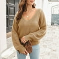 thumbnail image 6 of JINMGG V Neck Sweaters for Women Fall Winter Clearance,Women's Design Button Sweater Women's Loose and Winter Long Sleeve Knit Sweater, 6 of 6