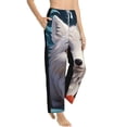 thumbnail image 6 of Salouo White Wolf With Flowers Print Women's Pajama Pants Casual Loose Sweatpants PJs Flowy Pants Drawstring Palazzo for Women Wide Leg Pants Lounge Pajama -X-Large, 6 of 8