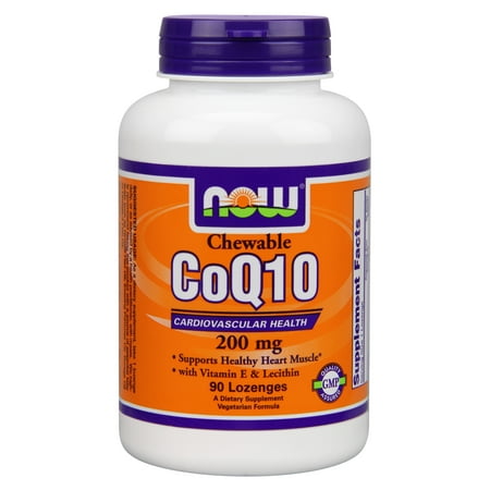 NOW Foods Vegetarian Chewable CoQ10 Cardiovascular Health, 200mg, 90 Ct