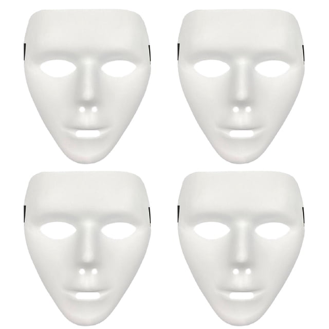 Máscaras Aterradoras para Halloween KrulMasc 4 pzas. 18x16x4 cm Plástico PVC Blanco Mate Máscara Demoniaca.