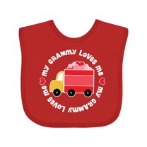 Inktastic My Grammy Loves Me Valentine Truck Boys or Girls Baby Bib