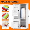 thumbnail image 4 of Leumius 52.4" Tall Metal Storage Cabinet with Lock,Freestanding Filing Cabinet Armoire Wardrobe Closet with 4 Drawers & Hanging Rod for Office,Living Room,School,White, 4 of 8