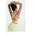 thumbnail image 2 of Top-kevin Airy Square Neck Backless Crisscross Cropped Cool Touch Yoga Tank Top #   summer #   summervibes #   NovaTopFinds #   TikTokShopBacktoSchool Breathable Elastic Yoga Sports Bra, 2 of 7