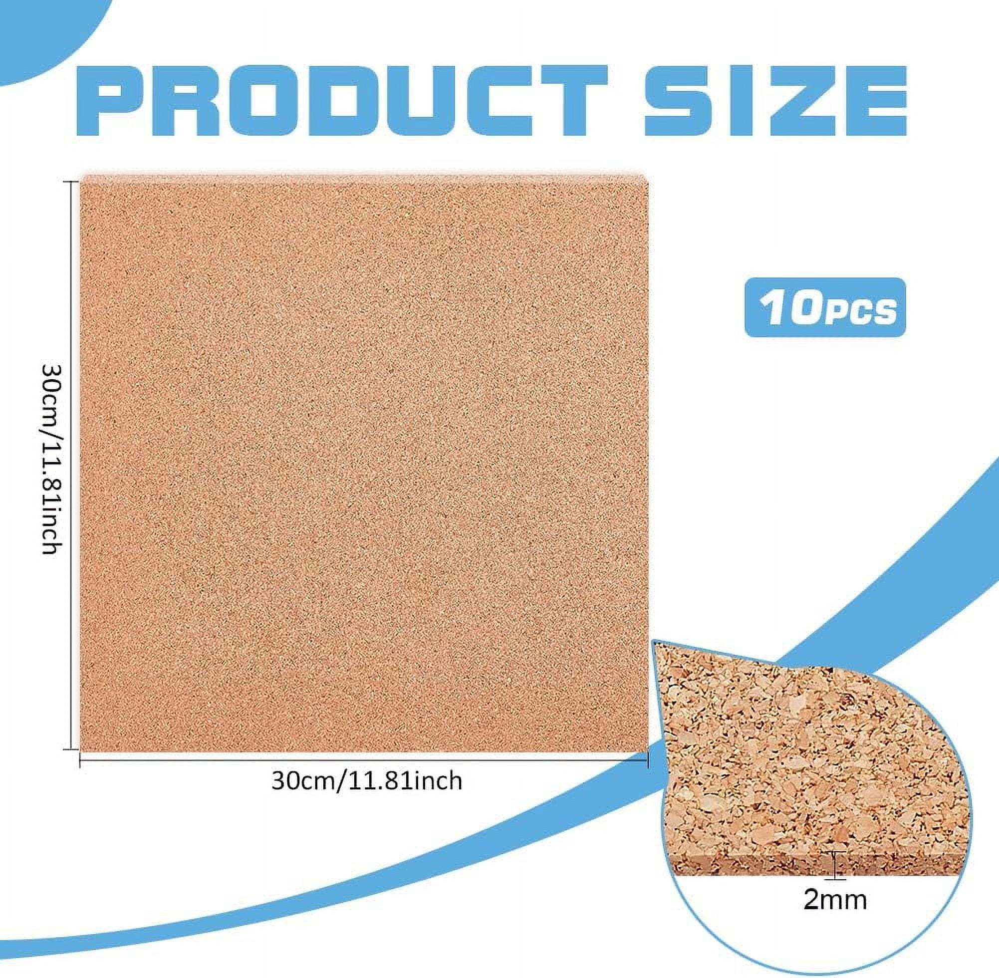 6PCS Cork Sheet 12x12inch Square Cork Sheet Sand Brown Coasters Cork Board for Bulletin Boards Wall Decorations and DIY Crafts 4mm Thick Sandy Brown