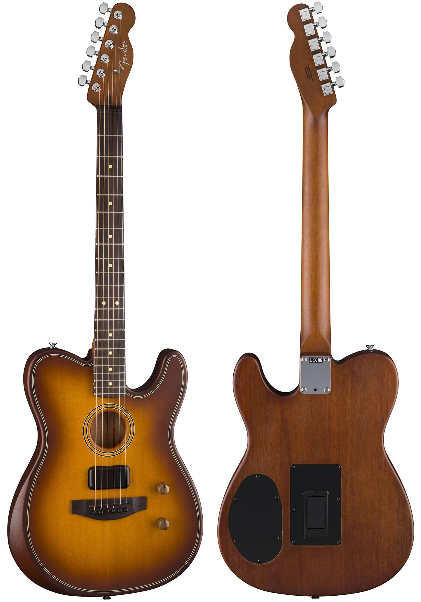 Fender Acoustasonic Standard Telecaster - Honey Burst Bundle with Strap, Guitar Cleaning Kit and Austin Bazaar Instructional Video