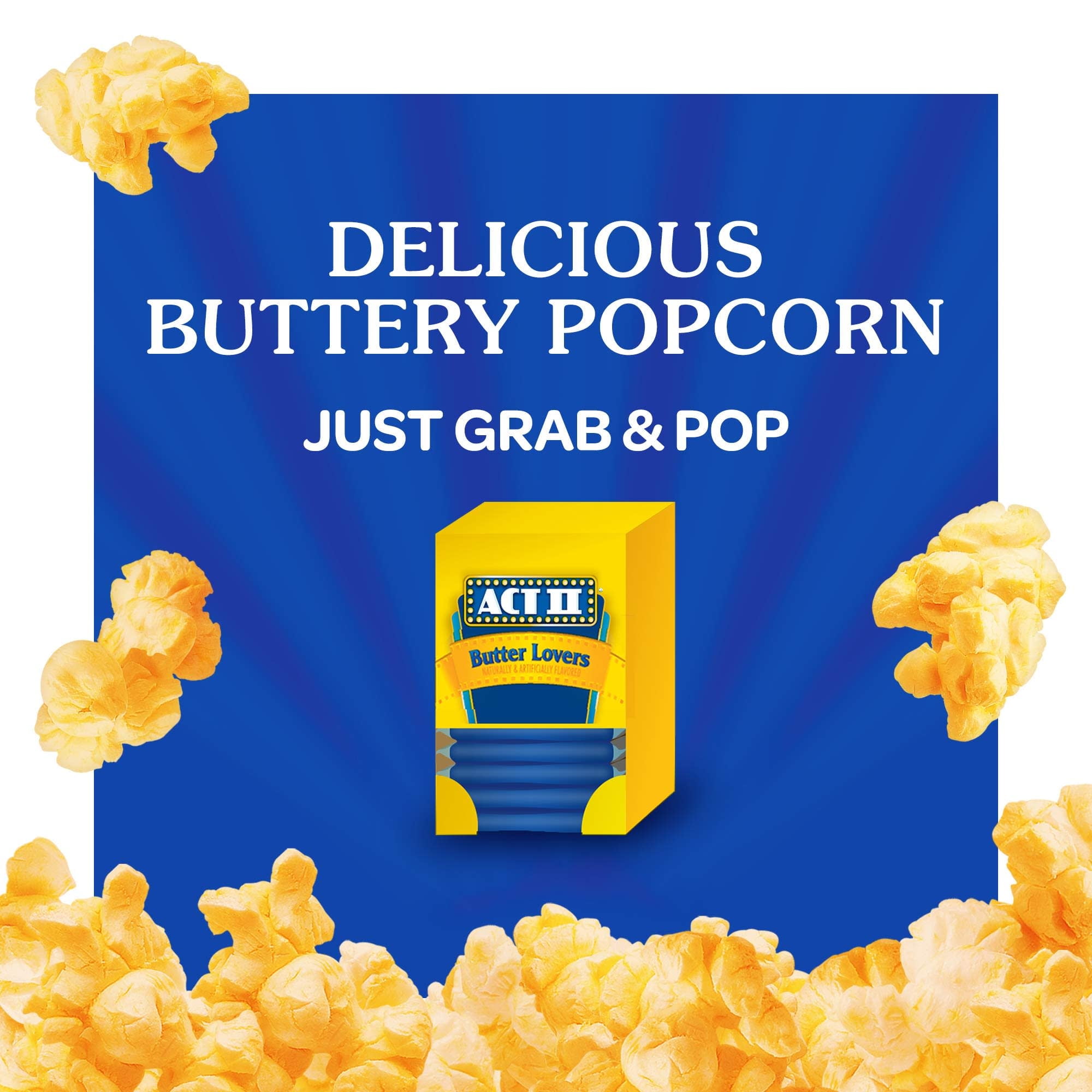 Act II Butter Lovers Microwave Popcorn, 2.75 oz, 18-Count Bags