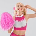 thumbnail image 4 of 15Pack Plastic PomPoms,Pink Portable Cheerleading PomPoms for Stage Performance,QZS Durable Sports Accessories for Part,Outdoor, 4 of 6