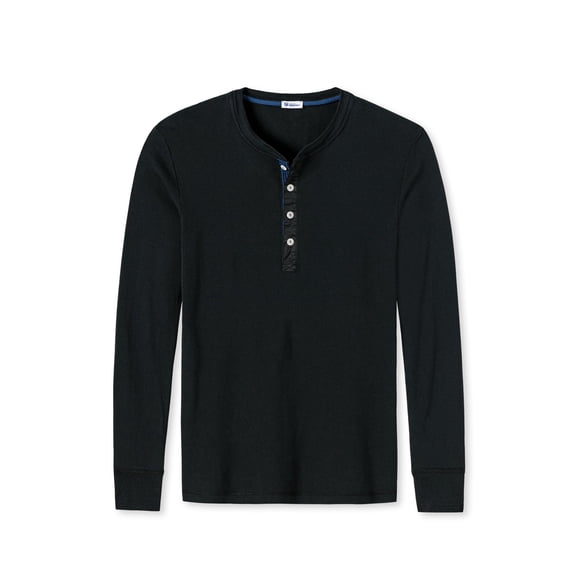 SCHIESSER Revival Camisa Hombre - Manga larga, Chaleco, Karl-Heinz Negro M (Medium)
