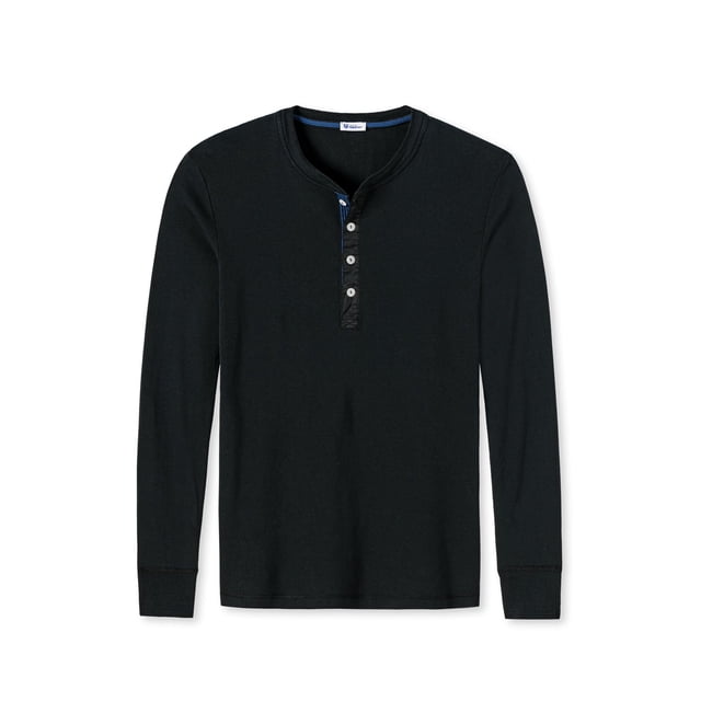 SCHIESSER Revival Camisa Hombre - Manga larga, Chaleco, Karl-Heinz Negro M (Medium)