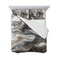 thumbnail image 7 of Black Marble Queen Size Down Alternative Comforter, Lightweight Comforter Quilt Bedding Set with Pillow Shams Retro Chic Abstract Mottled Texture Art All Seasons Bed Comforter Duvet Insert 90"x96", 7 of 7