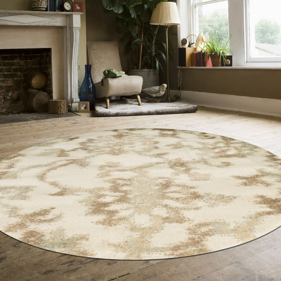 Radici USA 4186 Catarina Transitional Bone Distressed Floral Vintage Area Rug (7'10" x 10'2")