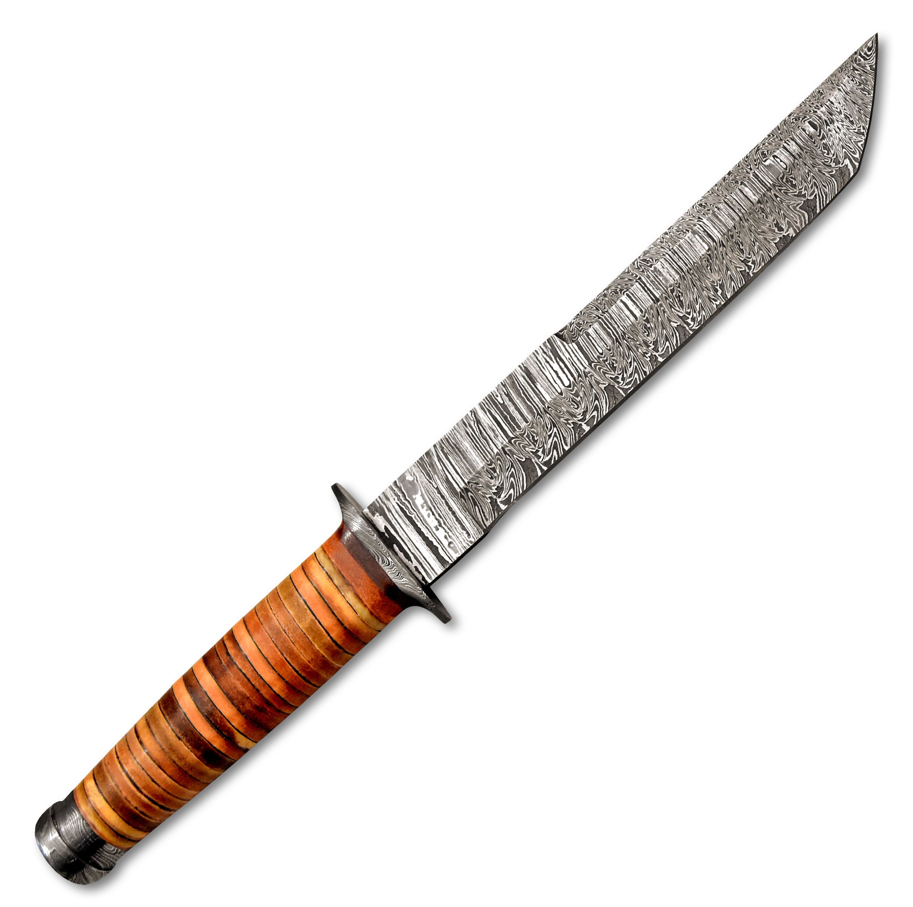 Hercules Knives Custom Hand Forged Damascus Steel Fixed Blade Tanto Hunting Knife Camping Survival Bushcrafting